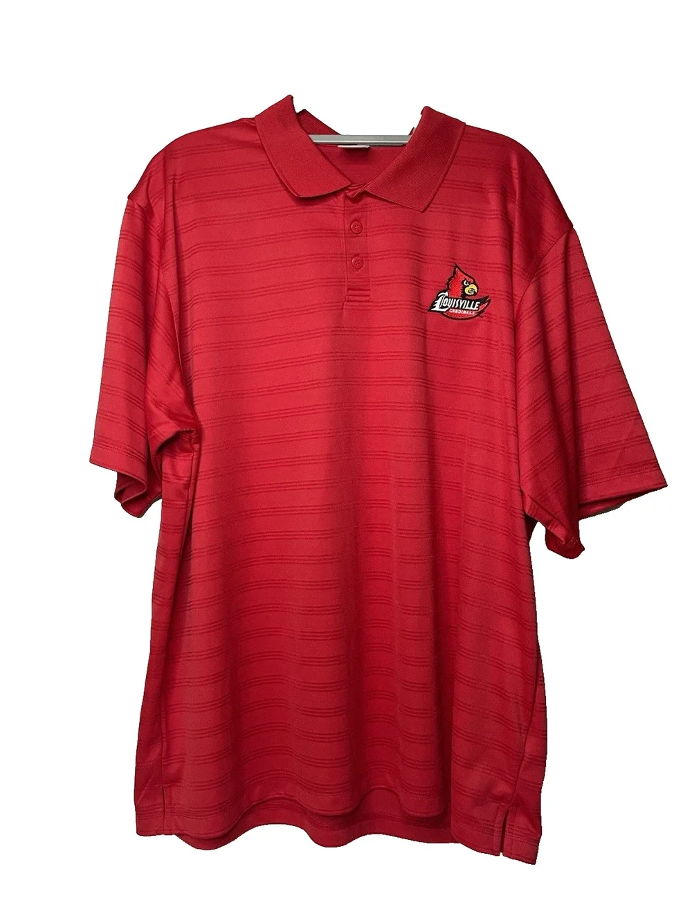 Adidas Louisville Cardinals Polo Shirt Mens 2XL Red ClimaLite Embroidered Logo N